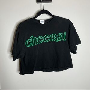 St. Patrick’s Day Cheers Black Crop Top